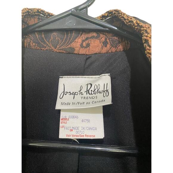 Joseph Ribkoff Trends Brown Floral Open Front Evening Jacket L - Picture 3 of 12